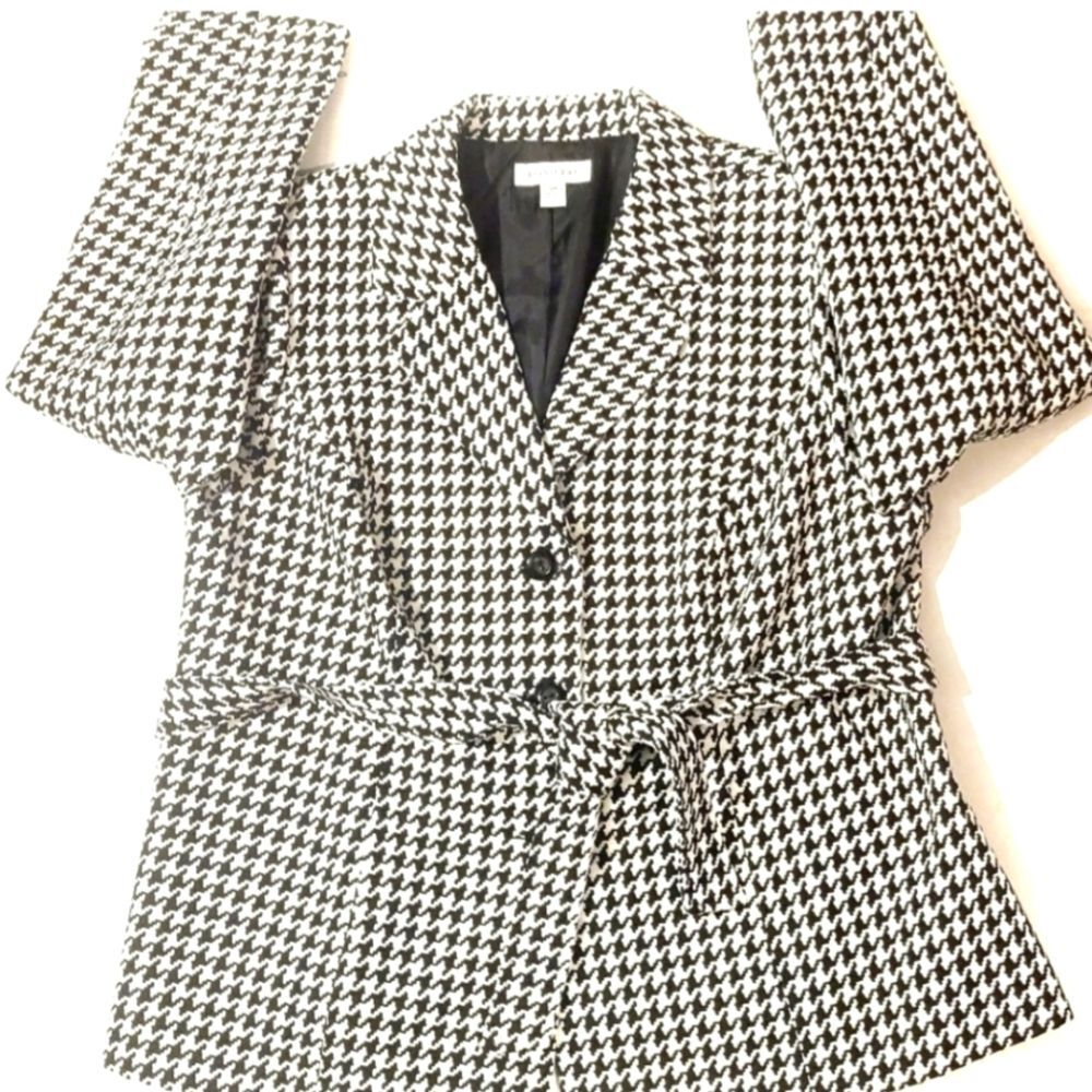 Danillo Houndstooth Coat  Size 18w Black and White